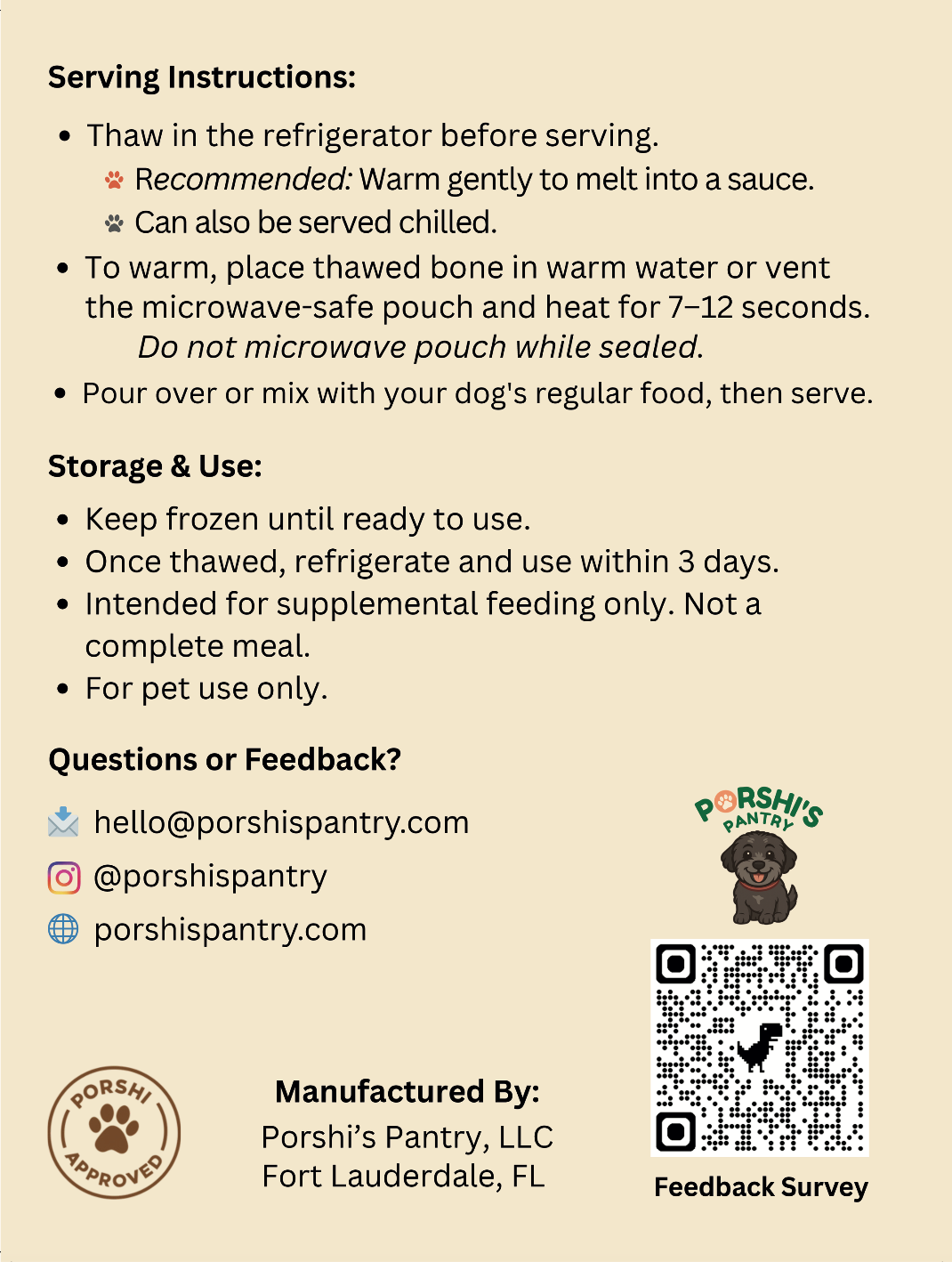 Porshi’s Daily Dog Sauce